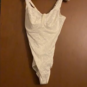 White teddy with underwire cups